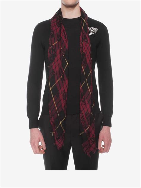 Tartan Skull Scarf Alexander Mcqueen