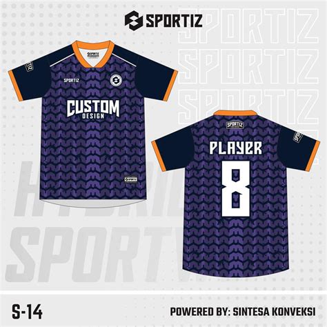 jersey futsal motif huruf  basah warna ungu tua   gaya berani