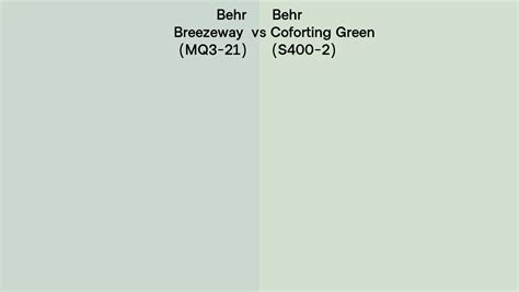 Behr Breezeway Vs Coforting Green Side By Side Comparison