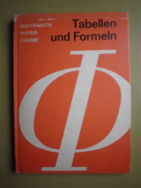 DDR SCHULBUCH TABELLEN Und Formeln Mathematik Physik Chemie 1977