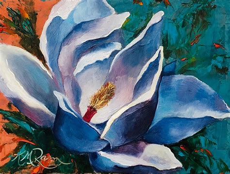 Magnolia Blossom Mixed Media By Katrina Rasmussen Fine Art America