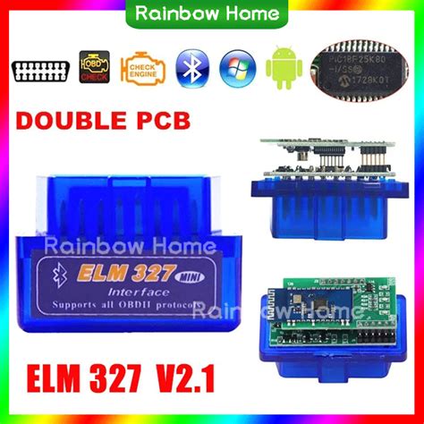 Jual COD Rainbow Home ELM327 Mini OBD OBD2 Bluetooth Wireless Car