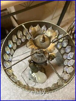 Vintage Brass And Crystal Lamps Pair Vintage Table Lamp