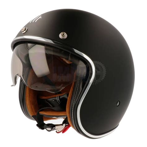 Helm Jet Le Mans Ii Sv Mt Mat Zwart