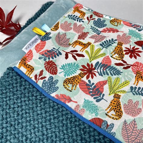 Couverture L Opards Tricot Polaire Et Tissu Imprim Jungle Mimousk