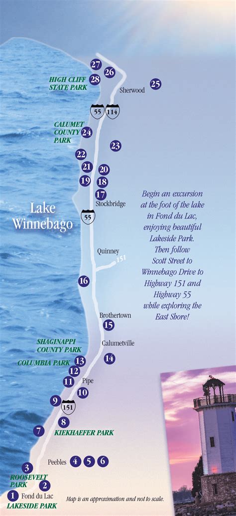 Map of Lake Winnebago's East Shore | Explore the Shore