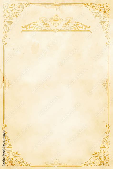 Old paper background with decorative vintage border. Stock Illustration ...