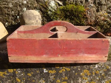 Ancienne Caisse Outils Bois Poign E Antique Handle Wooden Tool Box