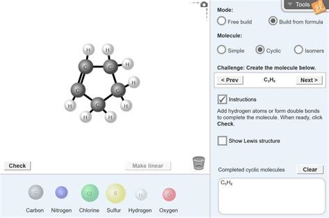 Molecule Builder Virtual Lab Explorelearning Gizmos