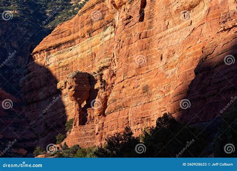 Fay Canyon Arch In The Red Rocks Of Sedona Arizona Green Juniper Are