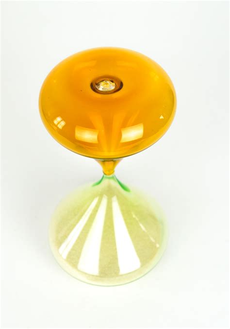 Musat Amber Green Murano Glass Hourglass Made Murano Glass