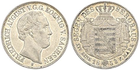 Friedrich August II 1836 1854 Taler 1853 F AKS 102 Dav 879 Kahnt