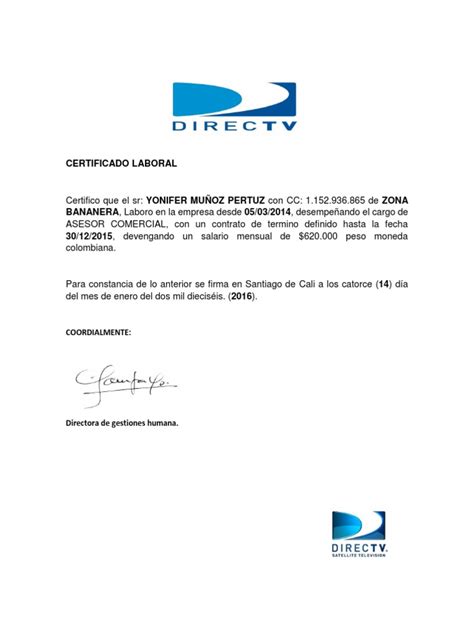 Certificado Laboral