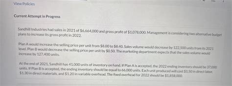 Solved Current Attempt In Progress Sandhill Industries Had Chegg