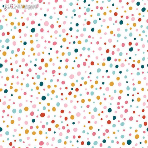 Colorful Polka Dots Vector Pattern Abstract Doodle Stain Seamless Multicolored Background 이미지