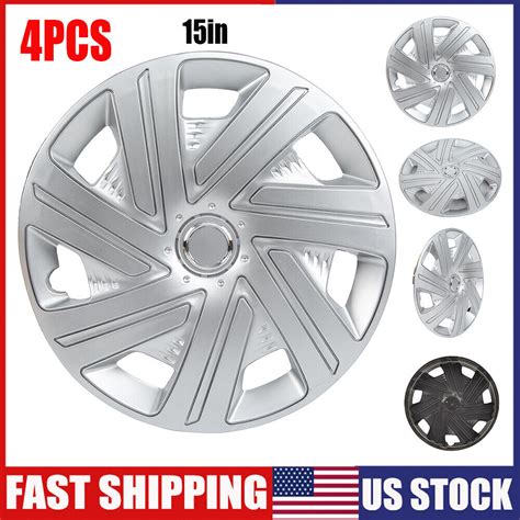 Pcs Wheel Covers Full Rim Snap On Hub Cap Fit R Tire Steel