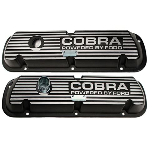 M 6582 A Mustang Ford Racing Valve Cover Black Cobra Powered By Ford Pair 289302351w Cj