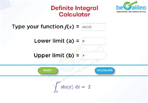 Definite Integral Calculator with Steps - Math Calculator | beGalileo