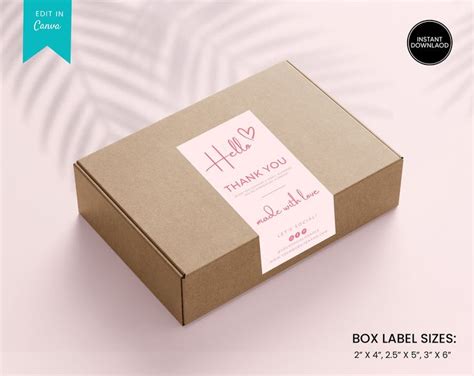 Editable Box Label Template Custom Packaging Labels Order Packaging