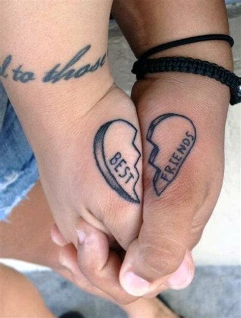 Best Friend Tattoos Ideas Friends Holding Hands With Matching Heart