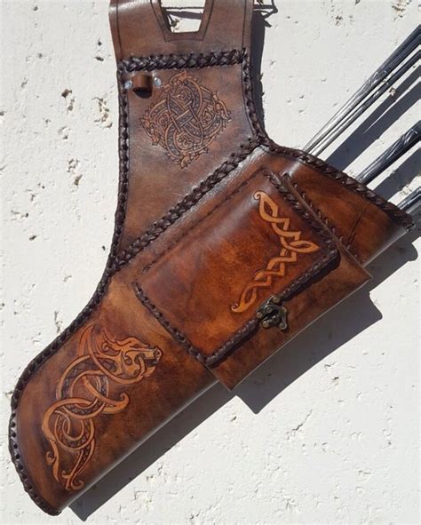 Quiver Target Genuine Leather 100 Handmade With Wiking Etsy