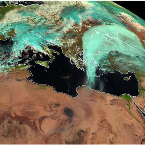 Saharan dust transport to Istanbul on 23 March 2008 12:00 UTC Satellite ...