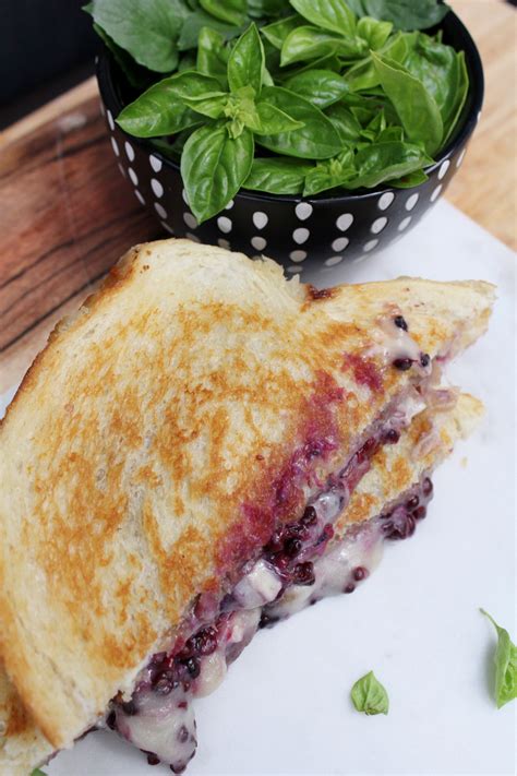 Blackberry Basil Brie Prosciutto Grilled Cheese Zest And Simmer