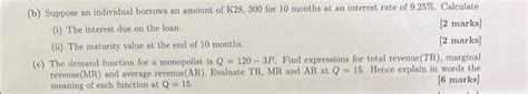 Solved B Suppose An Individual Borrows An Amount Of K28 Chegg