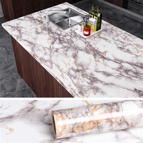 Buy Veelike Sticky Back Plastic Roll Marble Wallpaper Vinyl Worktop