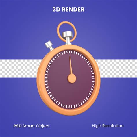 3d cronómetro render aislado Archivo PSD Premium