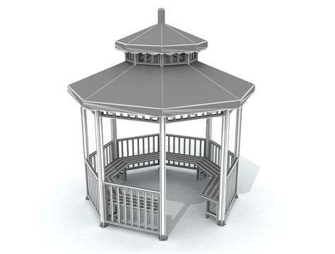 Gazebo De Madera Hexagonal 1 Modelo 3d 29 Max 3ds Fbx Obj Free3d