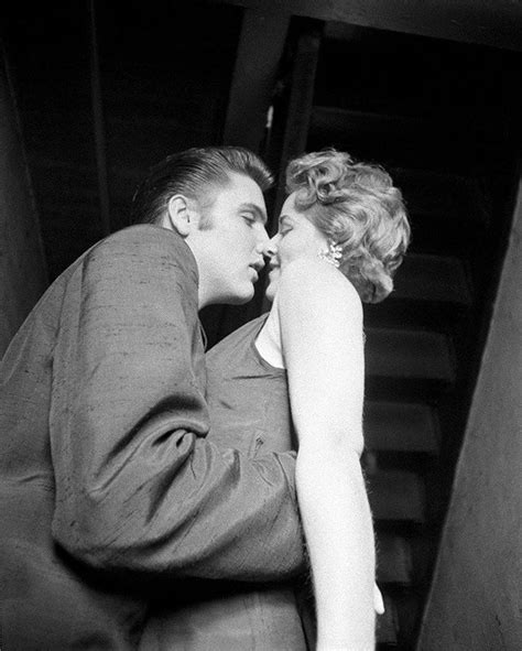 “the Kiss” Elvis Presley And Barbara Gray Photographed By Alfred Wertheimer Minutes Before Elvis