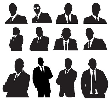 Premium Vector Business People Silhouettes Vector Set