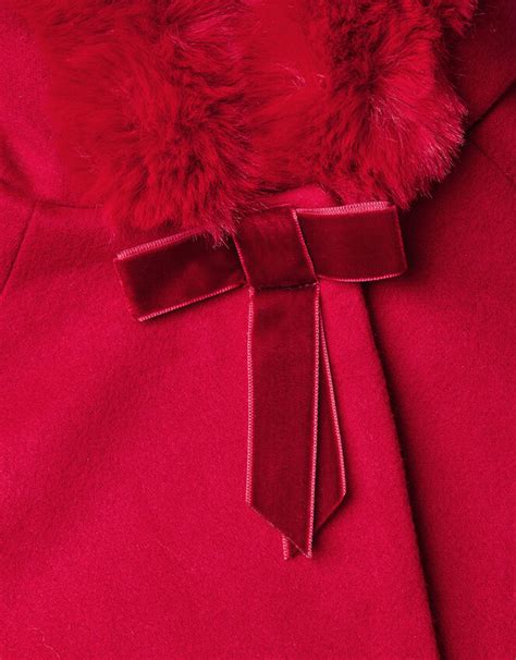 Baby Faux Fur Hooded Cape Red