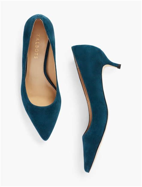 Sylvie Kitten Heel Pumps Suede Talbots Heels Kitten Heel Pumps