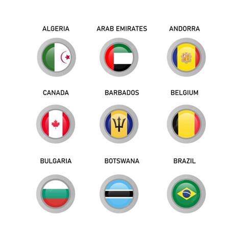 Premium Vector | Countries flags major world advanced and emerging ...