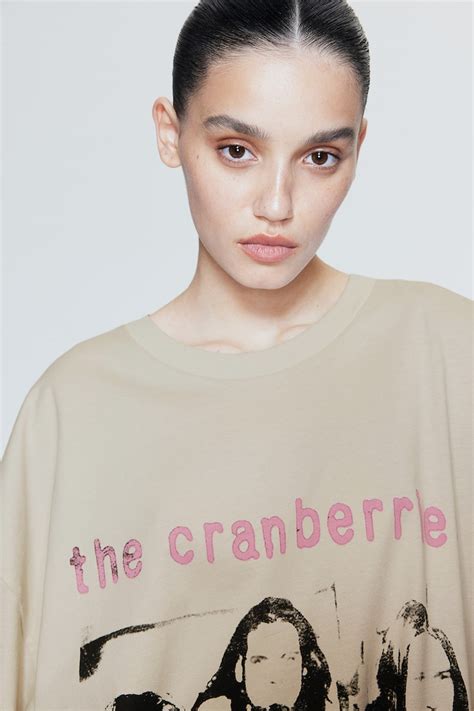 Oversized Printed T Shirt Light Beige The Cranberries Ladies Handm Us