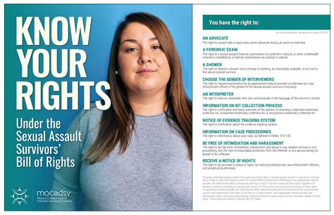 Know Your Rights Sexual Assault Survivors Bill Of Rights Poster Set