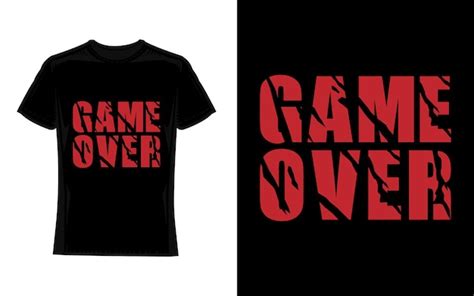 Conception De T Shirt Game Over Gaming Vecteur Premium