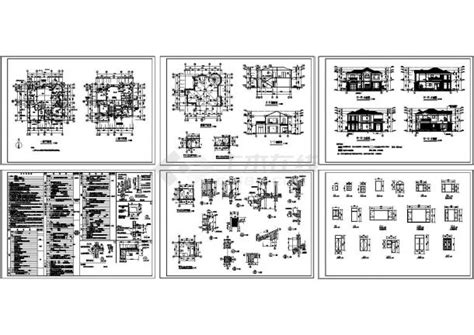 多层别墅建筑设计施工图（含设计说明）图纸设计说明土木在线