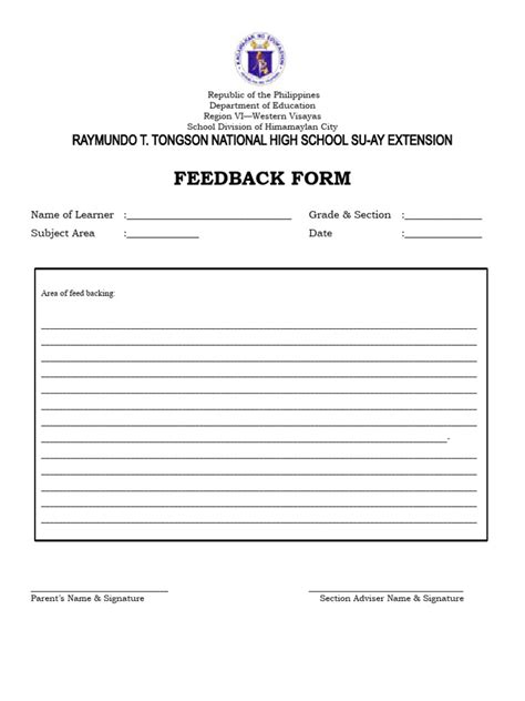 Feedback Form Template | PDF