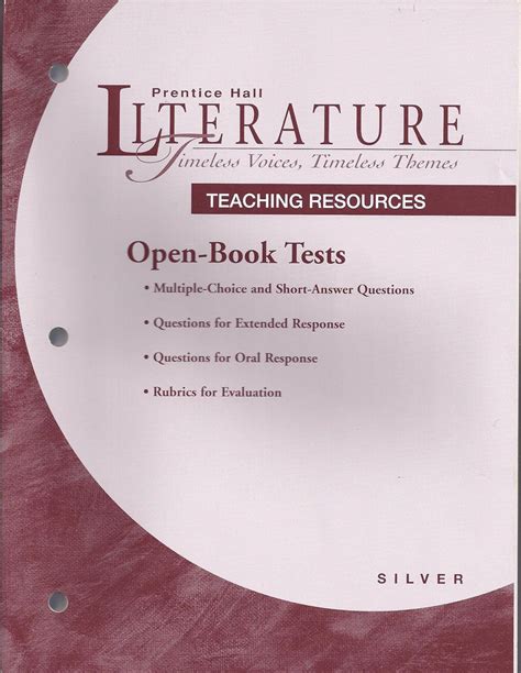 Literature Timeless Voices Timeless Themes Open Book Tests Silver