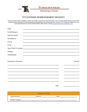 Fillable Online PTO Today Reimbursement Request Form Fax Email Print