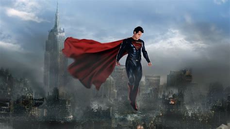 Superman in Metropolis: HD Wallpaper from Man of Steel