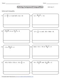 Compound Inequalities Worksheets Worksheets Library