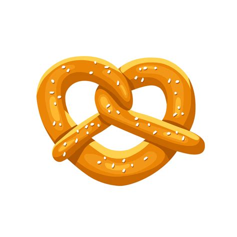 Bavarian Pretzel On A White Isolated Background Vector Illustration