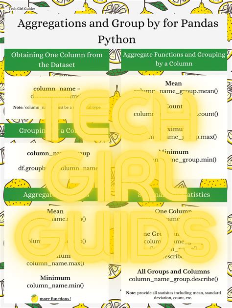 Python Pandas Cheat Sheet Aggregation And Group By Functions Lemon