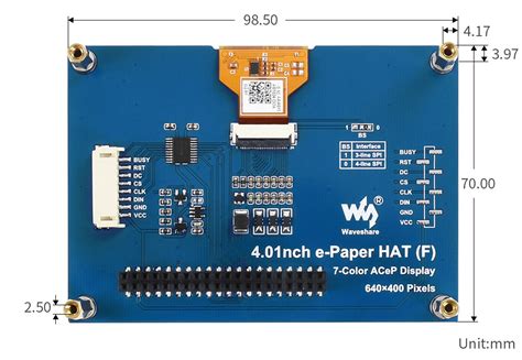 Inch Colorful E Paper E Ink Display Hat For Raspberry Pi