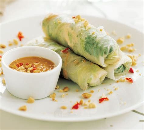 Prawn Salad Rolls With Peanut Dipping Sauce Annabel Langbein Recipes