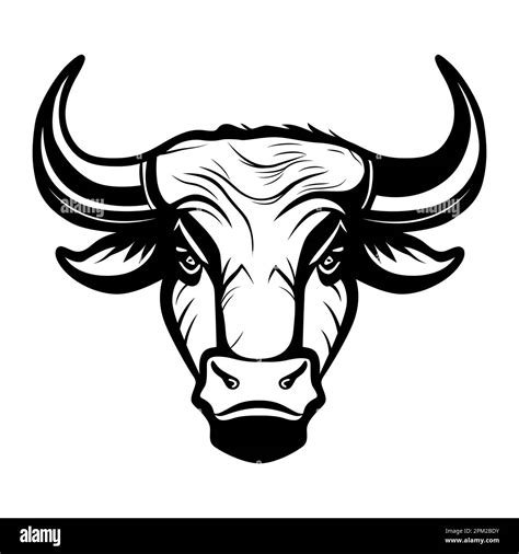 Bull Head Logo Design Abstract Drawing Bull Face Black Icon Of Bull